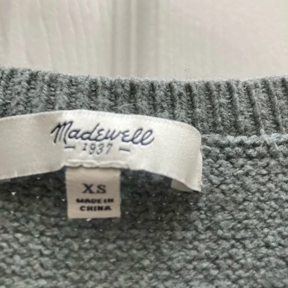 Madewell green cotton knit sweater size XS - Picture 4 of 5